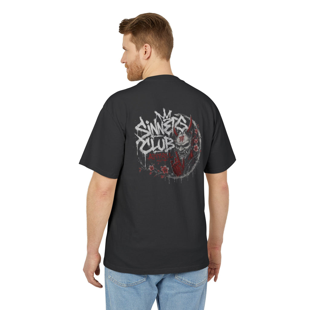 Sinners Club Graphic Tee — Gothic Skull Back Print