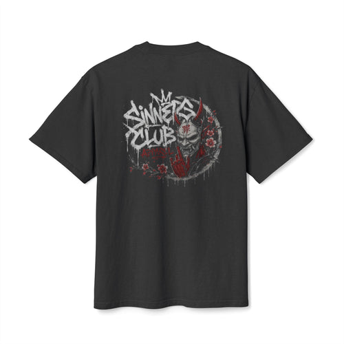 Sinners Club Graphic Tee — Gothic Skull Back Print